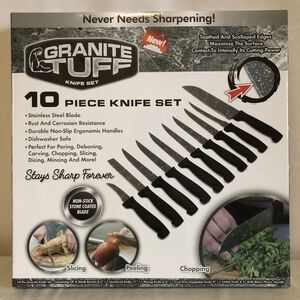 Granite Tuff™ Knife Non-Stick Stainless Steel Granite Coated 10-piece Knife Set
